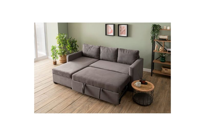 Tareen Soffa med Divan 3-sits - Grå - Möbler - Soffa - Bäddsoffa - Bäddsoffa divan