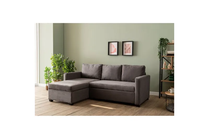 Tareen Soffa med Divan 3-sits - Grå - Möbler - Soffa - Bäddsoffa - Bäddsoffa divan