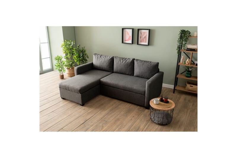 Tareen Soffa med Divan 3-sits - Mörkgrå - Möbler - Soffa - Bäddsoffa - Bäddsoffa divan