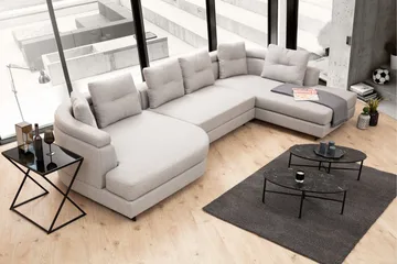 Tekawa Soffa m. Divan 4-sits - Ljusgrå - Möbler - Soffa - U-soffa