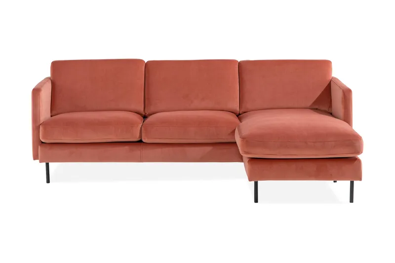 Teodin Sammetssoffa 2-sits med Divan Höger, Rosa