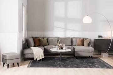 Trend 4-sits Högervänd L-formad Schäslongsoffa i Sammet - Brun - Möbler - Soffa - Divansoffor & schäslongsoffa