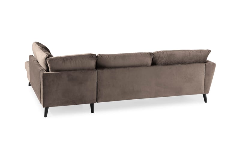 Trend 4-sits Högervänd L-formad Schäslongsoffa i Sammet - Brun - Möbler - Soffa - Divansoffor & schäslongsoffa