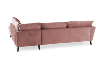 Trend 4-sits Högervänd L-formad Schäslongsoffa i Sammet - Rosa - Möbler - Soffa - Divansoffor & schäslongsoffa