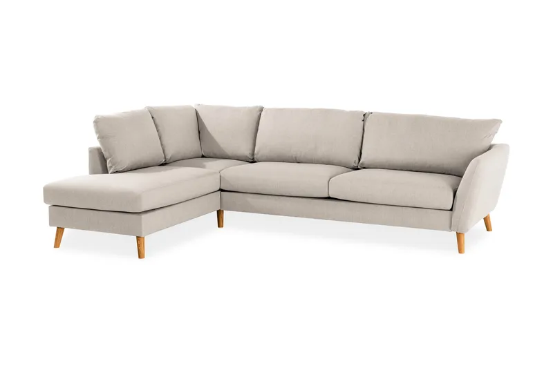 Trend 4-sits Vänstervänd L-formad Divansoffa i Tyg - Beige - Möbler - Soffa - Divansoffor & schäslongsoffa