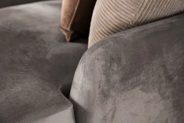 Trend 4-sits Vänstervänd L-formad Schäslongsoffa i Sammet - Brun - Möbler - Soffa - Divansoffor & schäslongsoffa