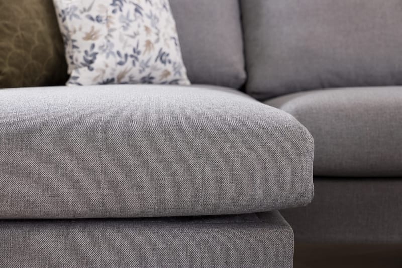 Trend 4-sits Vänstervänd L-formad Schäslongsoffa i Tyg - Grå - Möbler - Soffa - Divansoffor & schäslongsoffa