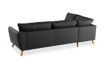 Trend 4-sits Vänstervänd L-formad Schäslongsoffa i Tyg - Svart - Möbler - Soffa - Divansoffor & schäslongsoffa