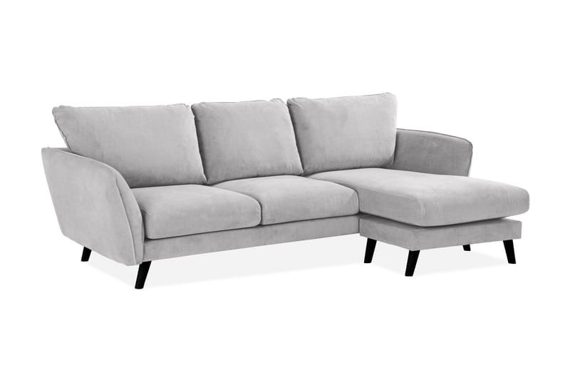 Trend Lyx 3-sits Högervänd L-formad Divansoffa i Tyg - Ljusgrå - Möbler - Soffa - Divansoffor & schäslongsoffa