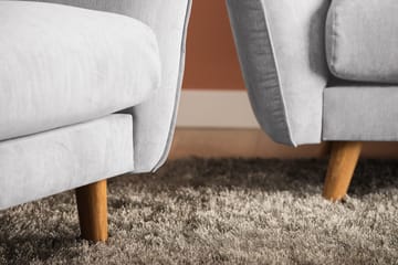 Trend Lyx 3-sits Högervänd L-formad Divansoffa i Tyg - Ljusgrå - Möbler - Soffa - Divansoffor & schäslongsoffa
