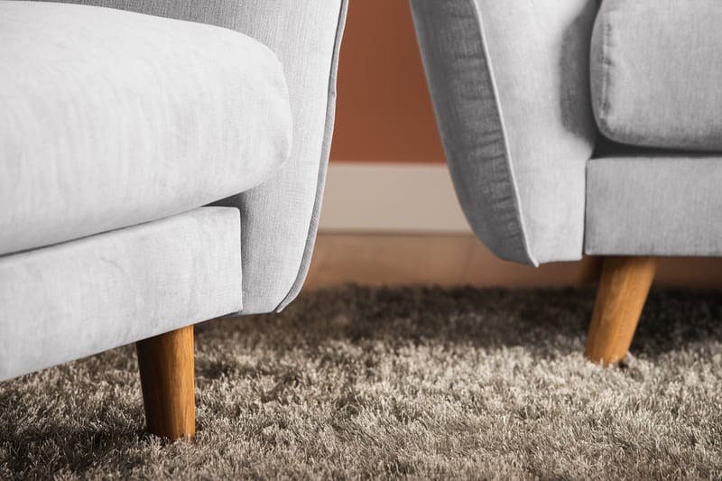 Trend Lyx 3-sits Högervänd L-formad Divansoffa i Tyg - Ljusgrå - Möbler - Soffa - Divansoffor & schäslongsoffa