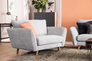 Trend Lyx 3-sits Högervänd L-formad Divansoffa i Tyg - Ljusgrå - Möbler - Soffa - Divansoffor & schäslongsoffa