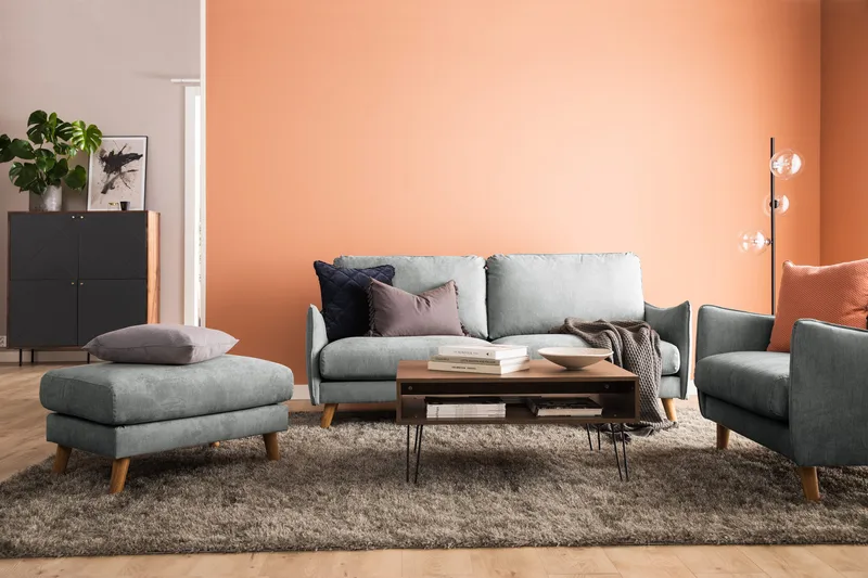 Trend Lyx 3-sits Vänstervänd L-formad Divansoffa i Tyg - Grå - Möbler - Soffa - Divansoffor & schäslongsoffa