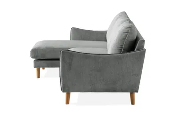 Trend Lyx 3-sits Vänstervänd L-formad Divansoffa i Tyg - Grå - Möbler - Soffa - Divansoffor & schäslongsoffa