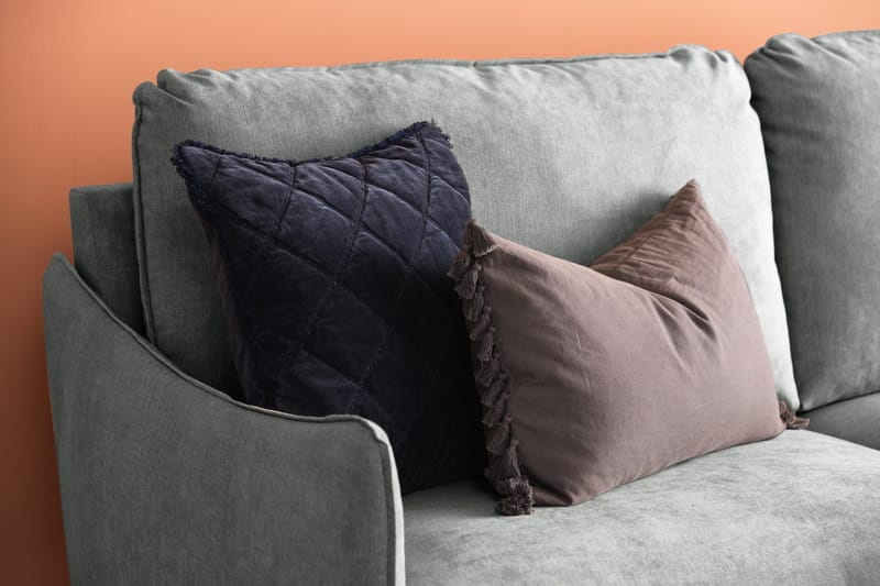 Trend Lyx 3-sits Vänstervänd L-formad Divansoffa i Tyg - Grå - Möbler - Soffa - Divansoffor & schäslongsoffa