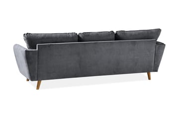 Trend Lyx 3-sits Vänstervänd L-formad Divansoffa i Tyg - Mörkgrå - Möbler - Soffa - Divansoffor & schäslongsoffa