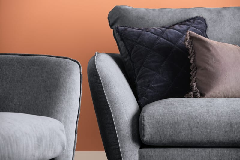 Trend Lyx 3-sits Vänstervänd L-formad Divansoffa i Tyg - Mörkgrå - Möbler - Soffa - Divansoffor & schäslongsoffa