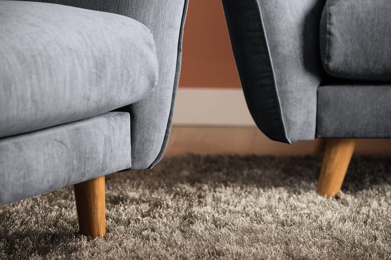Trend Lyx 3-sits Vänstervänd L-formad Divansoffa i Tyg - Mörkgrå - Möbler - Soffa - Divansoffor & schäslongsoffa
