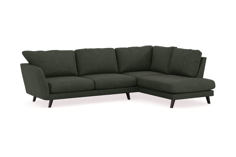 Trend Lyx 4-sits Högervänd L-formad Schäslongsoffa i Manchester - Mörkgrön - Möbler - Soffa - Divansoffor & schäslongsoffa