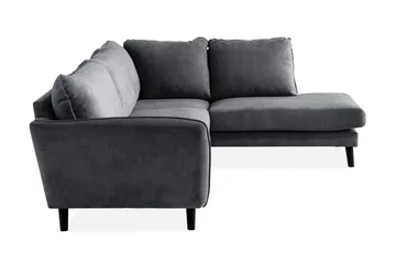 Trend Lyx 4-sits Högervänd L-formad Schäslongsoffa i Tyg - Mörkgrå - Möbler - Soffa - Divansoffor & schäslongsoffa