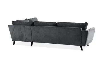 Trend Lyx 4-sits Högervänd L-formad Schäslongsoffa i Tyg - Mörkgrå - Möbler - Soffa - Divansoffor & schäslongsoffa