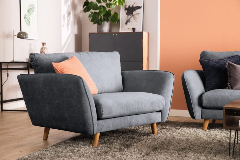 Trend Lyx 4-sits Högervänd L-formad Schäslongsoffa i Tyg - Mörkgrå - Möbler - Soffa - Divansoffor & schäslongsoffa
