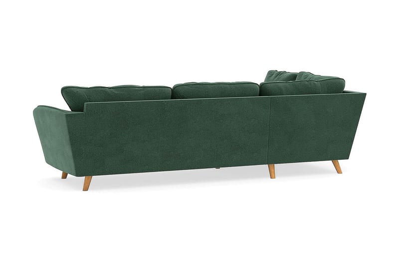 Trend Lyx 4-sits Vänstervänd L-formad Schäslongsoffa i Sammet - Mörkgrön - Möbler - Soffa - Divansoffor & schäslongsoffa