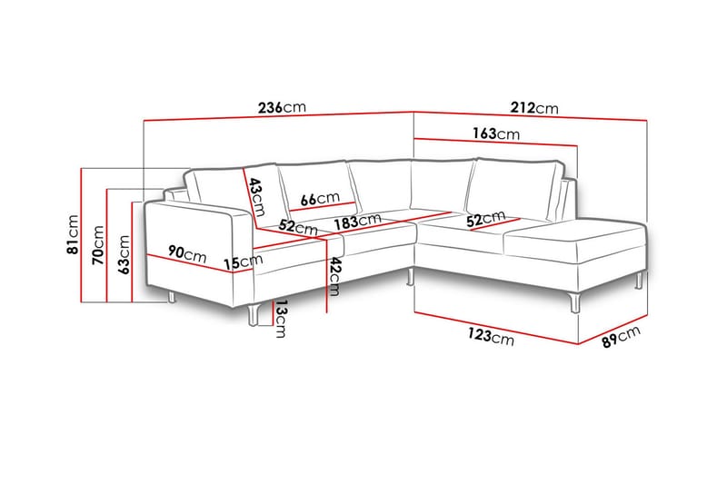 Truro 8-sits Soffa Höger - Vit - Möbler - Soffa - Divansoffor & schäslongsoffa