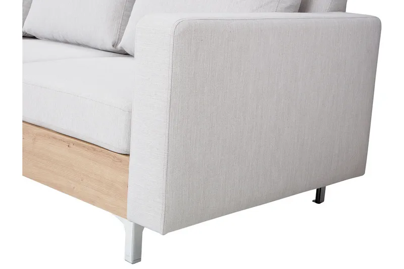 Truro Högervänd L-formad Divansoffa i Konstläder med Träunderrede - Vit - Möbler - Soffa - Divansoffor & schäslongsoffa