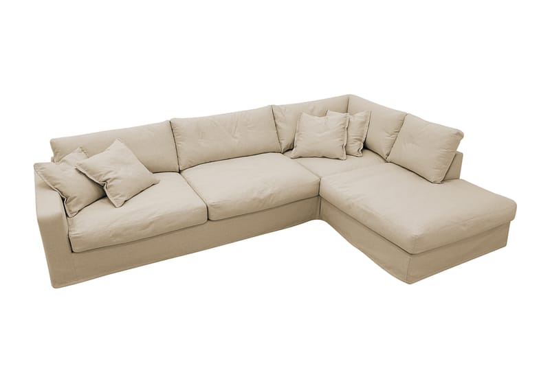 Valencia Extra Djup 4-sits Soffa med Schäslong Höger - Beige - Möbler - Soffa - Divansoffor & schäslongsoffa