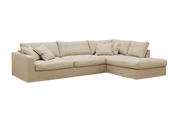 Valencia Extra Djup 4-sits Soffa med Schäslong Höger - Beige - Möbler - Soffa - Divansoffor & schäslongsoffa