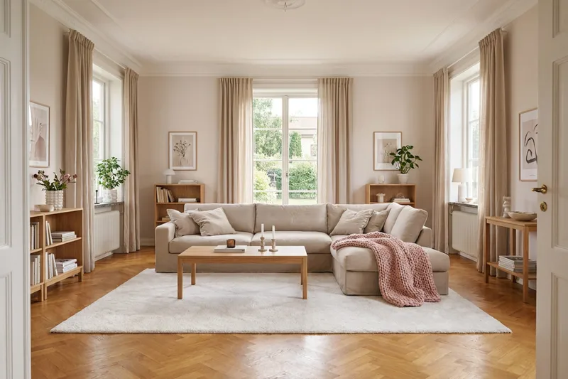 Valencia Extra Djup 4-sits Soffa med Schäslong Höger - Ljusbrun - Möbler - Soffa - Divansoffor & schäslongsoffa