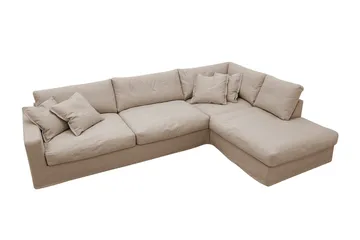 Valencia Extra Djup 4-sits Soffa med Schäslong Höger - Ljusbrun - Möbler - Soffa - Divansoffor & schäslongsoffa