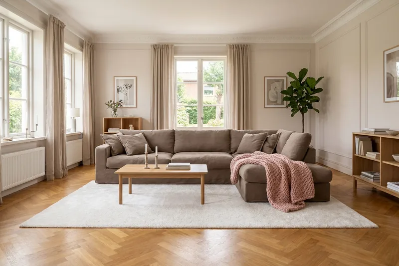 Valencia Extra Djup 4-sits Soffa med Schäslong Höger - Mörkbrun - Möbler - Soffa - Divansoffor & schäslongsoffa