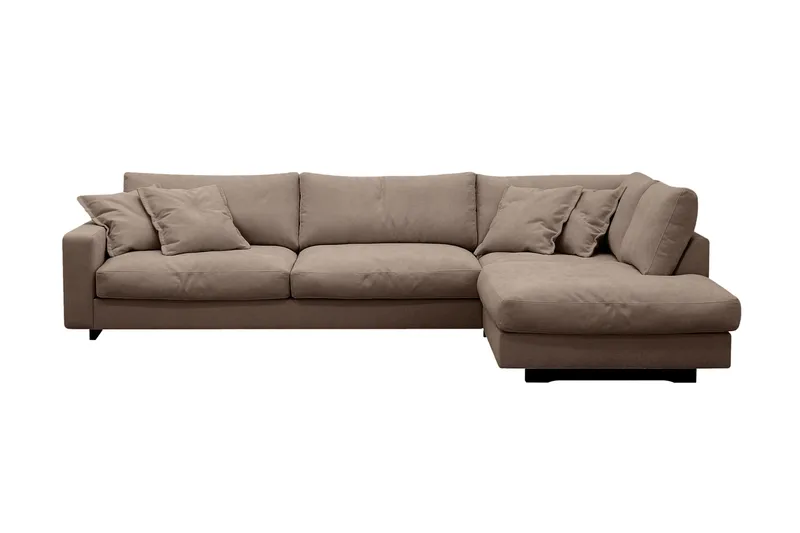 Valencia Extra Djup 4-sits Soffa med Schäslong Höger - Mörkbrun - Möbler - Soffa - Divansoffor & schäslongsoffa