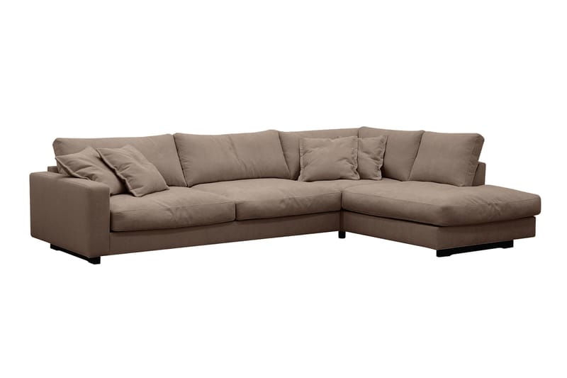 Valencia Extra Djup 4-sits Soffa med Schäslong Höger - Mörkbrun - Möbler - Soffa - Divansoffor & schäslongsoffa