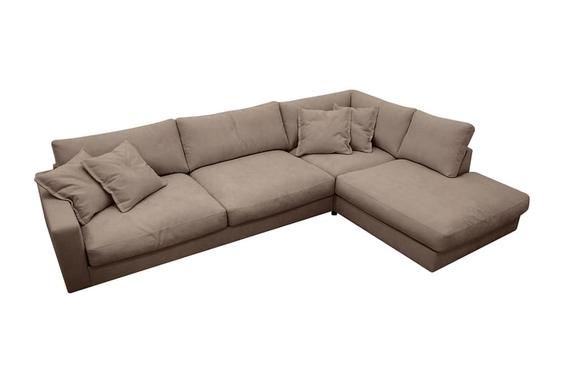 Valencia Extra Djup 4-sits Soffa med Schäslong Höger - Mörkbrun - Möbler - Soffa - Divansoffor & schäslongsoffa