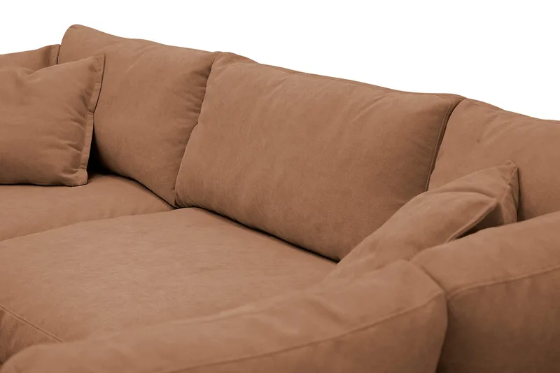 Valencia Extra Djup 4-sits Soffa med Schäslong Höger - Rostbrun - Möbler - Soffa - Divansoffor & schäslongsoffa