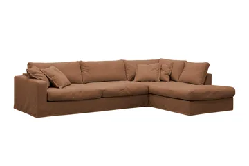 Valencia Extra Djup 4-sits Soffa med Schäslong Höger - Rostbrun - Möbler - Soffa - Divansoffor & schäslongsoffa