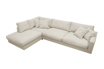 Valencia Extra Djup 4-sits Soffa med Schäslong Vänster - Beige - Möbler - Soffa - Divansoffor & schäslongsoffa
