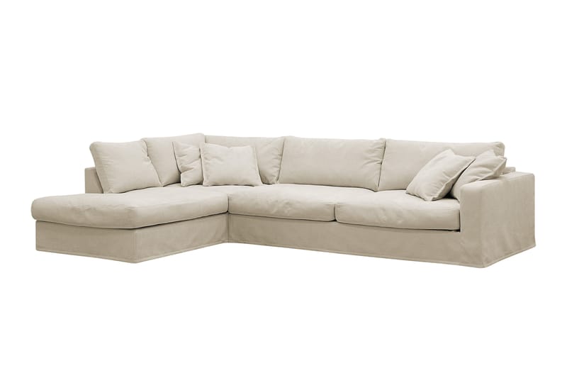 Valencia Extra Djup 4-sits Soffa med Schäslong Vänster - Beige - Möbler - Soffa - Divansoffor & schäslongsoffa