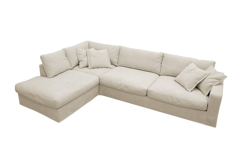 Valencia Extra Djup 4-sits Soffa med Schäslong Vänster - Beige - Möbler - Soffa - Divansoffor & schäslongsoffa