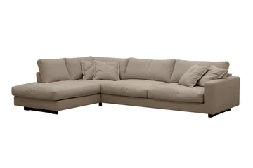 Valencia Extra Djup 4-sits Soffa med Schäslong Vänster - Brun - Möbler - Soffa - Divansoffor & schäslongsoffa