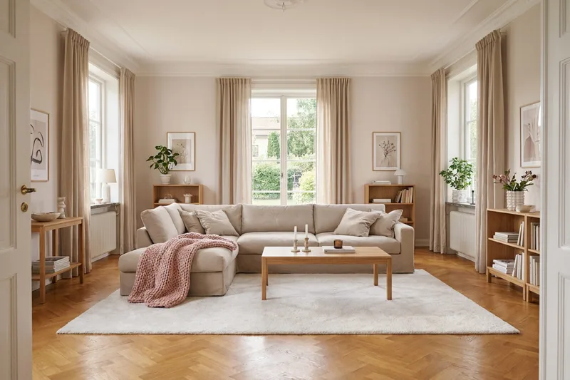 Valencia Extra Djup 4-sits Soffa med Schäslong Vänster - Ljusbrun - Möbler - Soffa - Divansoffor & schäslongsoffa