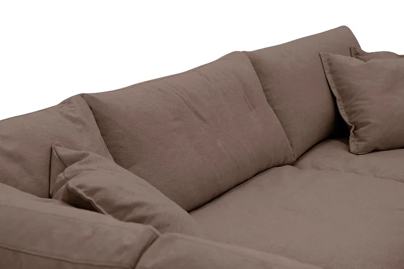 Valencia Extra Djup 4-sits Soffa med Schäslong Vänster - Mörkbrun - Möbler - Soffa - Divansoffor & schäslongsoffa