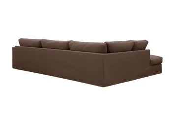 Valencia Extra Djup 4-sits Soffa med Schäslong Vänster - Mörkbrun - Möbler - Soffa - Divansoffor & schäslongsoffa