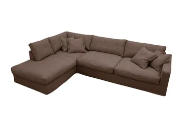 Valencia Extra Djup 4-sits Soffa med Schäslong Vänster - Mörkbrun - Möbler - Soffa - Divansoffor & schäslongsoffa