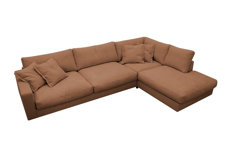 Valencia Extra Djup 4-sits Soffa med Schäslong Vänster - Rostbrun - Möbler - Soffa - Divansoffor & schäslongsoffa