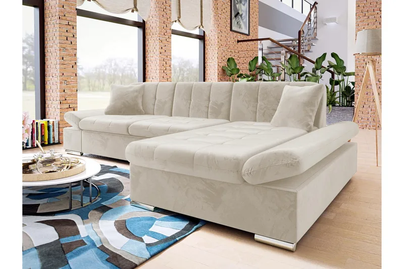 Vananda Soffa med Divan 3-sits - Beige - Möbler - Soffa - Bäddsoffa - Bäddsoffa divan
