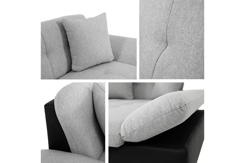 Vananda Soffa med Divan 3-sits i Chenille - Grön - Möbler - Soffa - Divansoffor & schäslongsoffa